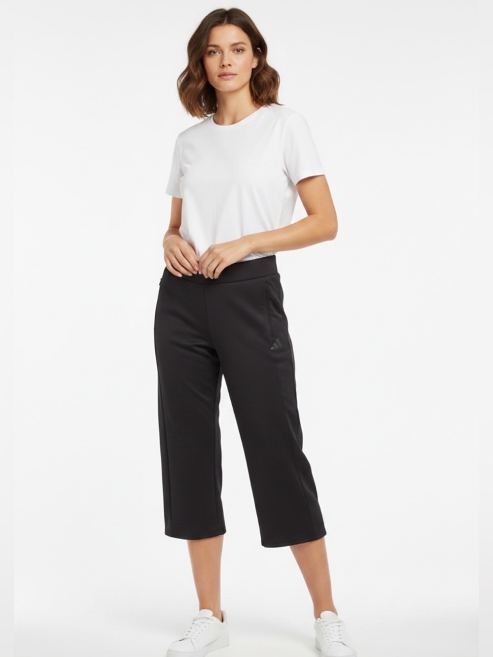 adidas Black Athletic Leggings with Subtle Logo